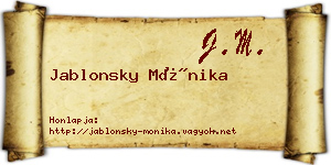 Jablonsky Mónika névjegykártya