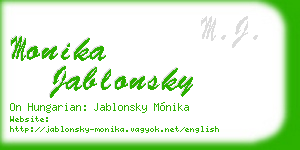 monika jablonsky business card